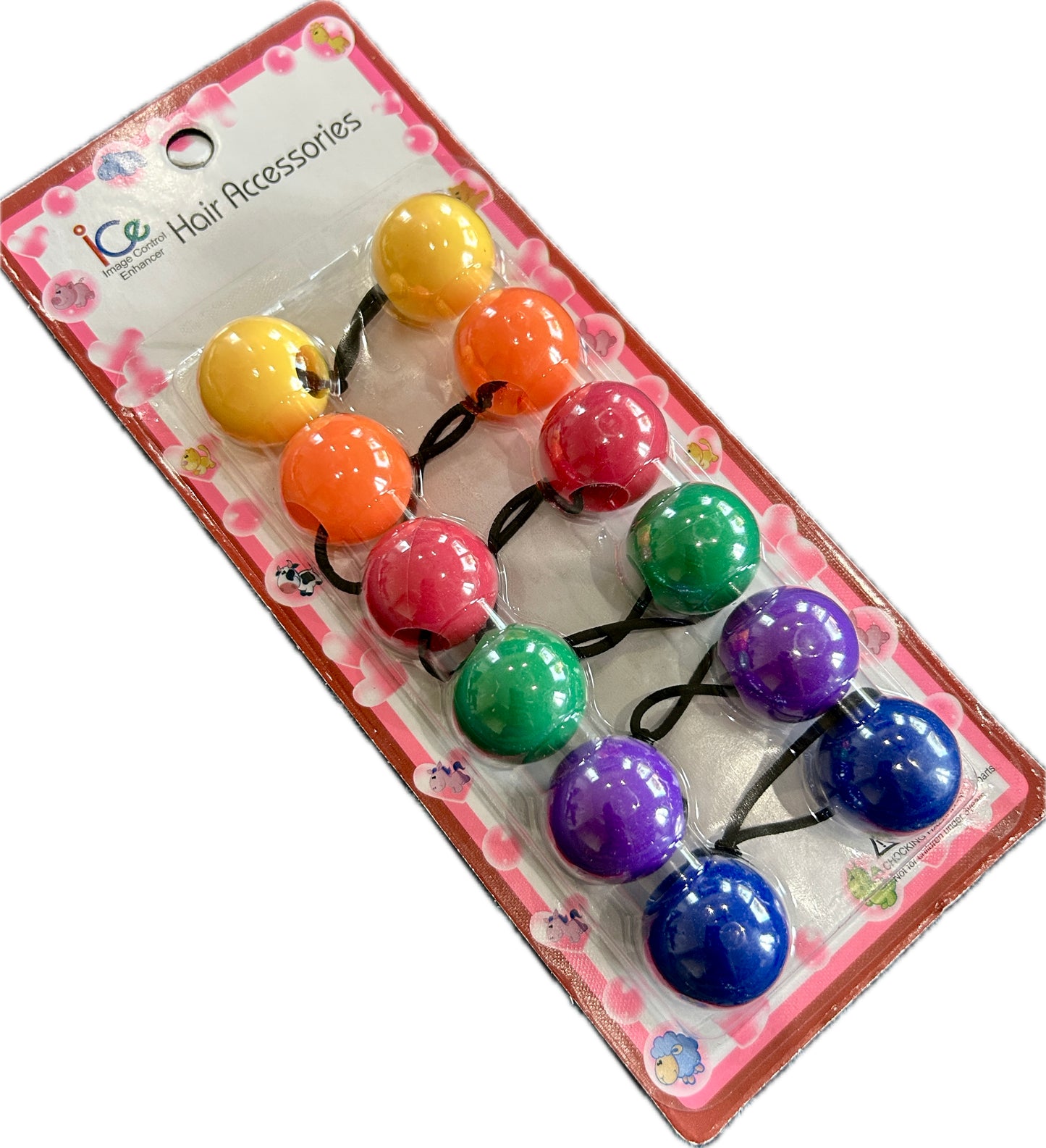 Rainbow Mix 25mm Hair Ballies - Ice