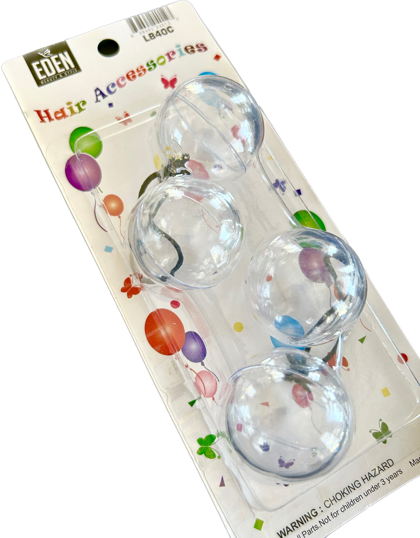 Clear 40mm Hair Ballies 2 pieces