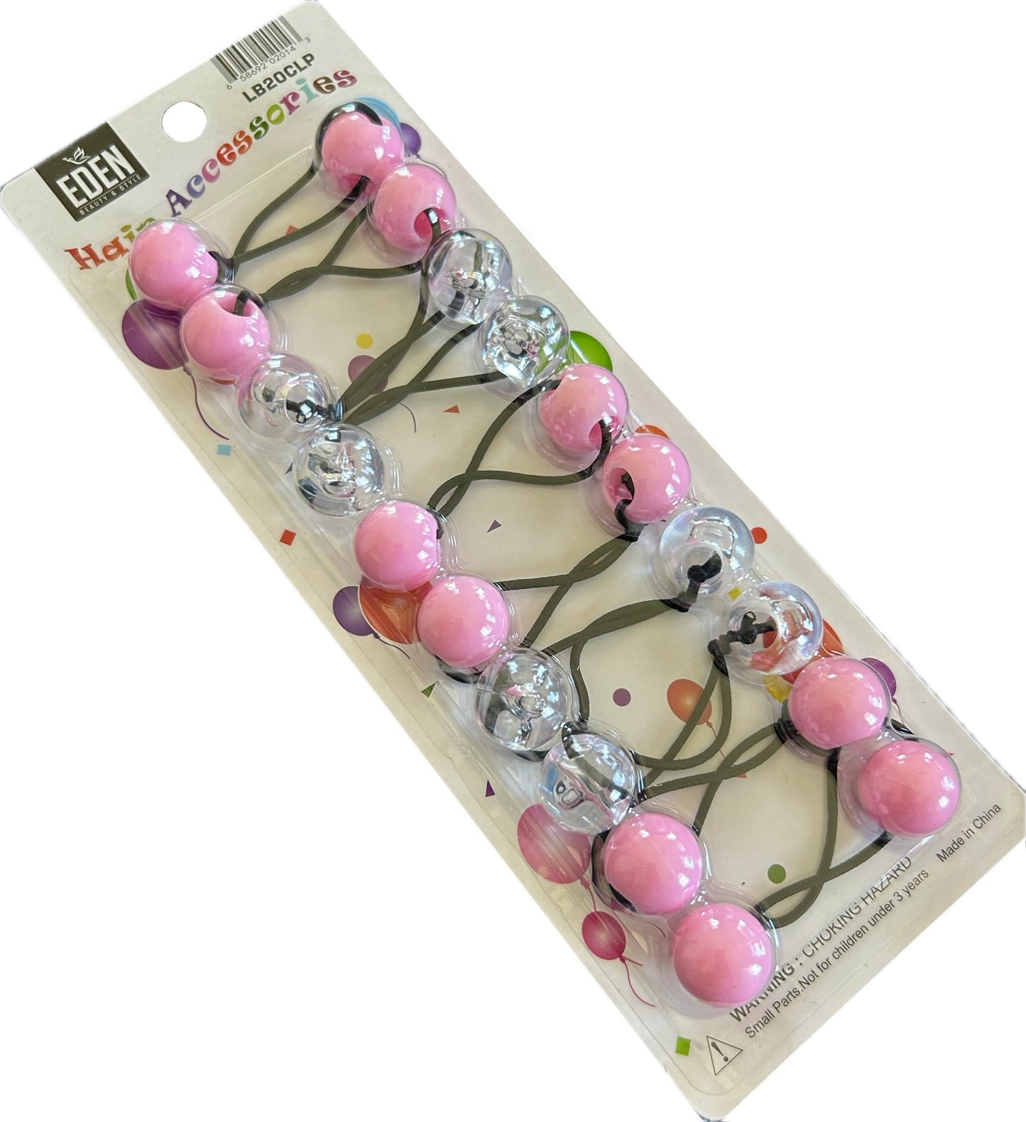 Clear & Pink 20mm Hair Ballies