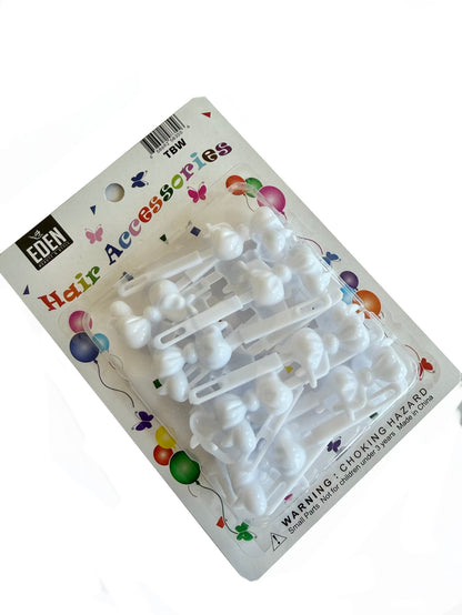 All White Barrettes