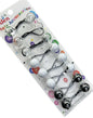 Clear White Black 20mm Hair Ballies - 8 pieces
