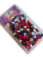 Patriotic Beads - red white blue Small