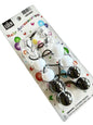 Clear White Black 24mm Hair Ballies - 6 pieces
