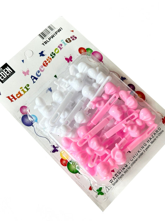 Pink White Barrettes