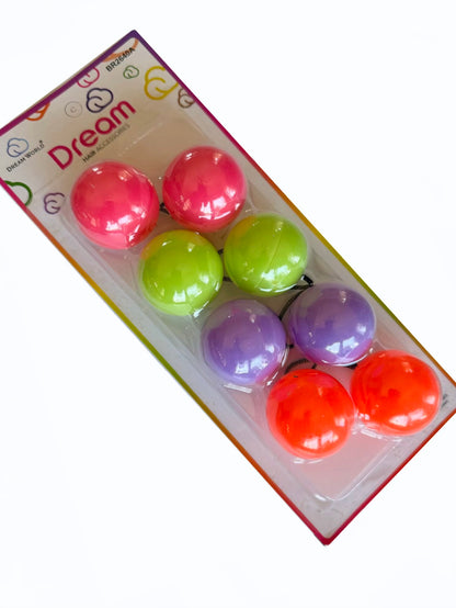Large Hair Ballies 4 pieces 40mm- Orange Lime