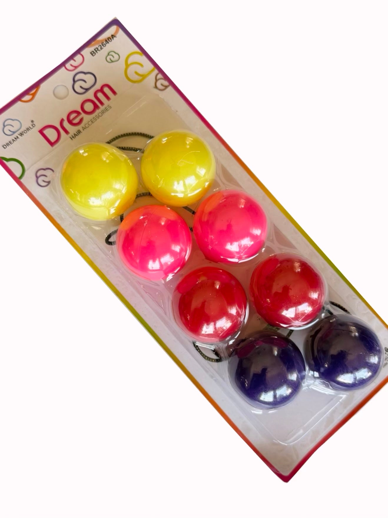 Large Hair Ballies 4 pieces 40mm- Red Yellow