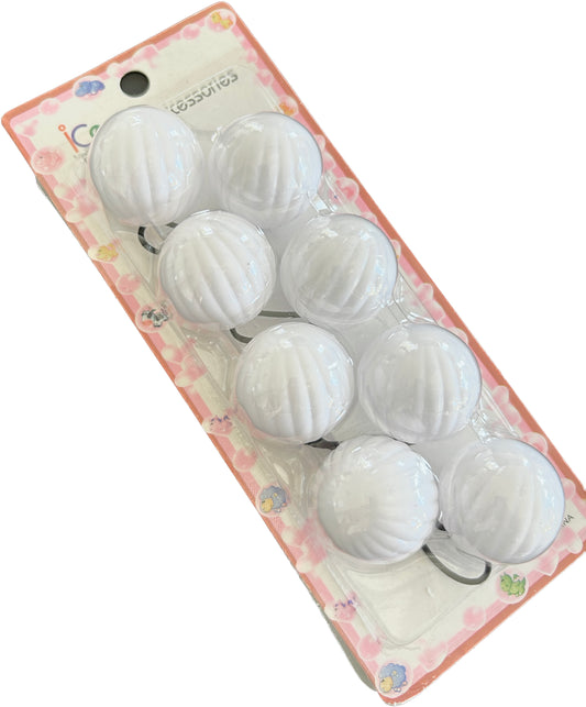 White 30mm Hair Ballies - 4 pieces