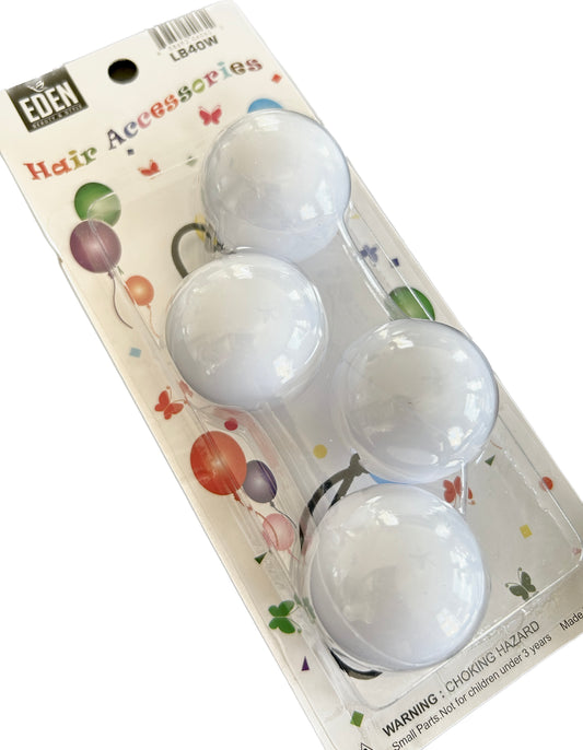 White 40mm Hair Ballies 2 pieces