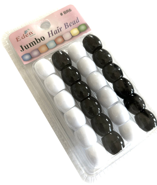 Black White Jumbo Beads- 24 piece set