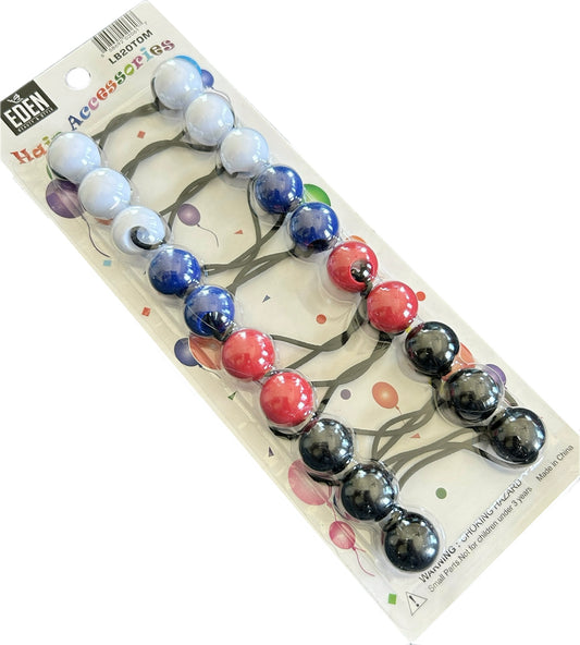 Red White Blue Black 20mm Hair Ballies