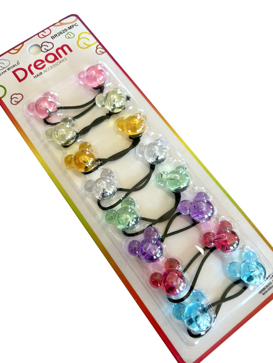 Transparent Mouse Shaped Rainbow Hair Balls Ballies Knockers