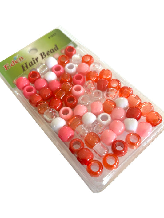 Red Pink White Clear Beads - Medium