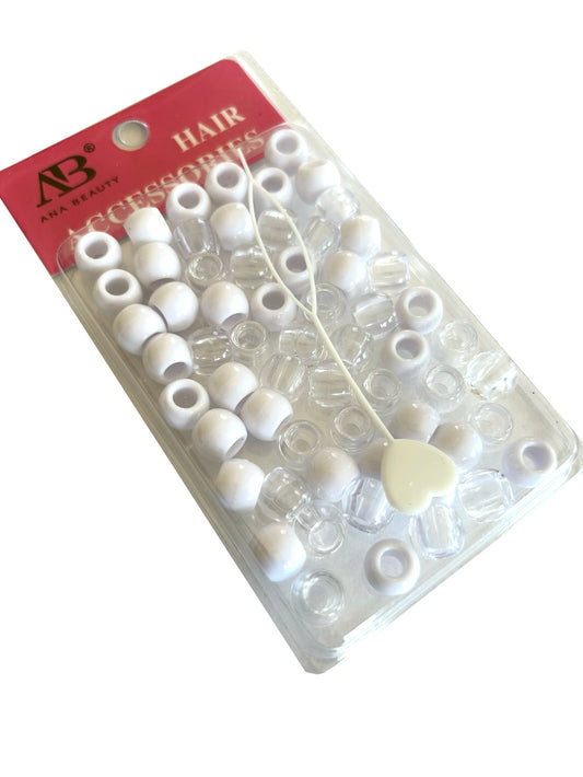 White & Clear Beads - Medium