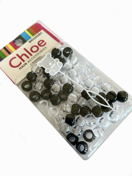 Black & Clear Beads - Medium