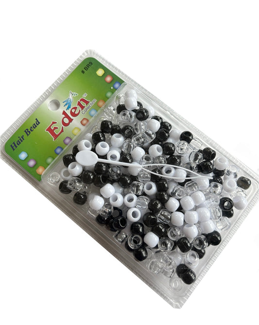 Medium Black White Clear Beads - Large Pack