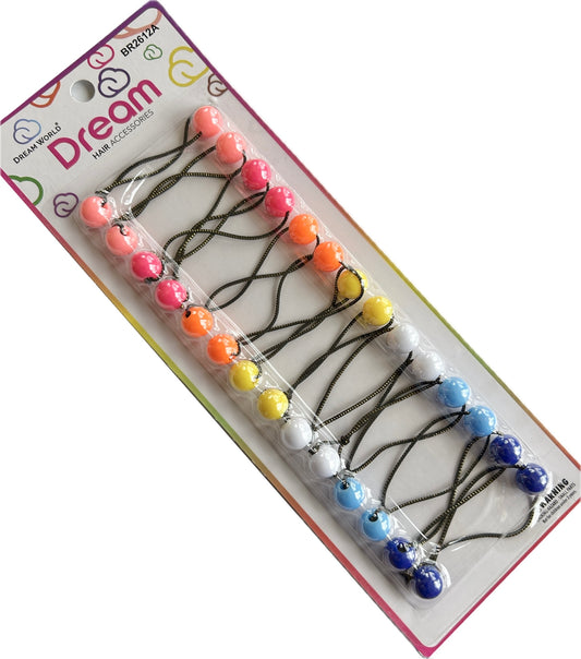 XS Assorted Hair Ballies - 14 pieces Pink Orange Yellow White Blue